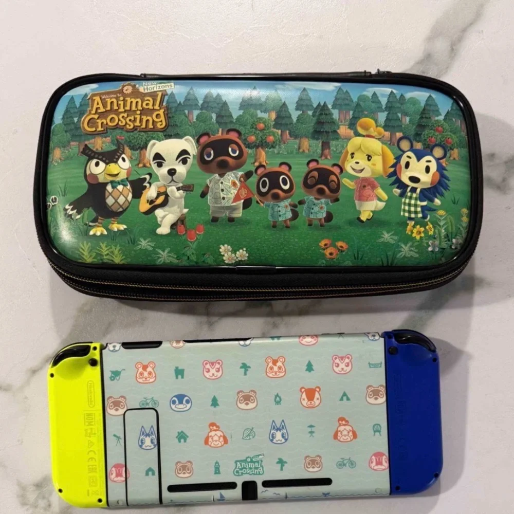 Animal Crossing themed Nintendo Switch with Carry Case